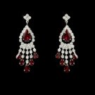 Silver Red Chandelier Earring E 24792