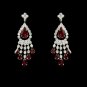 Silver Red Chandelier Earring E 24792
