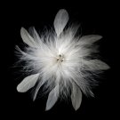 Bridal Crystal Feather Fascinator Clip 442  Ivory