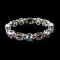 Beautiful Silver Stretch Bracelet with Aurora Borealis Crystals 10416