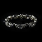 Beautiful Silver Stretch Bracelet with Black Crystals 10416