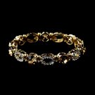 Beautiful Gold Stretch Bracelet with Light Brown Crystals 10416