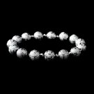 Silver Spheres and Rhodium Crystal Bracelet 8505