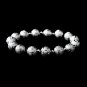 Silver Spheres and Rhodium Crystal Bracelet 8505