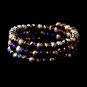 Amethyst Aurora Borealis Crystals & Pink Pearls Wrap Bracelet 8520