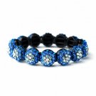 Glistening Four Tone Blue Crystal Stretch Bracelet 8543