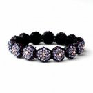 Glistening Four Tone Purple Crystal Stretch Bracelet 8543