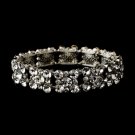 Vintage Silver Clear Stretch Bracelet 8556