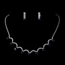 Silver Necklace & Earring Set with Sapphire Crystals 71534