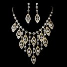 Gold Clear Necklace Earring Set 71990