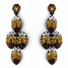 Four Tone Topaz Mix on Black Earring Set 8541