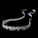 Antique Silver White Ribbon Headpiece 8440