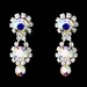 Silver Necklace & Earring Set with Aurora Borealis Crystals and Clear Rhinestones 4362