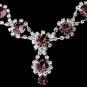 Silver Necklace & Earring Set with Light Amethyst Crystals 4362