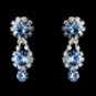 Silver Necklace & Earring Set with Light Sapphire Crystals & Clear Rhinestones 4362