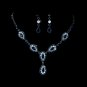 Stunning Blue Pave Crystal Jewelry Set NE 908
