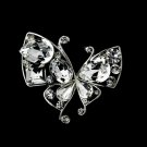 Silver Clear Crystal Butterfly Brooch 111