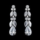 Antique Silver Clear Cubic Zirconia Earring Set 5883
