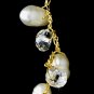 Silver Silk White Pearl Clear Crystal Earring Set 7829