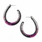 Four Tone Pink Mix on Black Hoop Earring Set 8542
