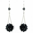 Black Beaded Ball Earring Set 8551