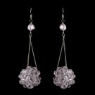 Pink Beaded Ball Earring Set 8551