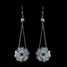 Smoked Clear Aurora Borealis Beaded Ball Earring Set 8551