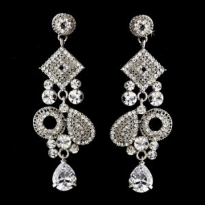 Silver Clear Earring Set 1062