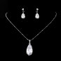 Silver Clear Necklace Earring Set 8420