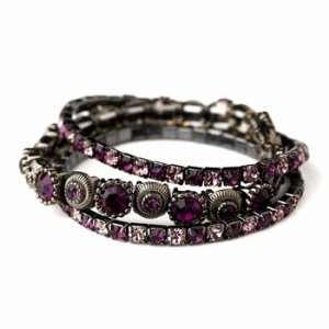 Antique Silver Amethyst Bracelet 963