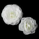 Elegant Diamond White Bridal Hair Clip Pair - Clip 404 Flowers for Wedding Day Up do - Clip 404