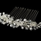 Crystal & Pearl Bridal Versatile Brooch 8839 Silver