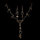 Swarovski Bridal Jewelry Set NE 8258 Gold Brown AB
