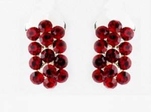*Earring 24678 Silver Red