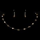 Silver Light Brown Necklace Earring 7220