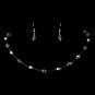 Silver Light Brown Necklace Earring 7220