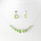 Green Illusion Necklace & Earring Set NE 233