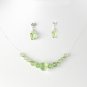 Green Illusion Necklace & Earring Set NE 233