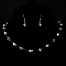 Silver Mint Necklace Earring 7220