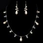 Necklace Earring Set NE 8351 Silver Ivory