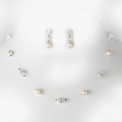 Necklace Earring Set N 8364 E 216 Silver Ivory