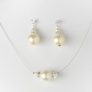 Pearl Necklace Earring Set NE 8369 Ivory