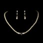 Necklace Earring Set N 8368 E 8370 Silver Ivory