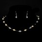 Silver Cream AB Necklace Earring 7220