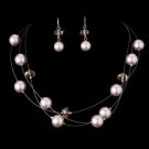 Necklace Earring Set NE 8362 Pink