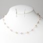 Silver Pink Necklace Earring 7220