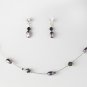 Plum Pearl & Swarovski Crystal Jewelry Set NE 226