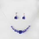 Purple Illusion Necklace & Earring Set NE 233
