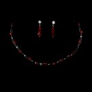*Red Swarovski Crystal Illusion Jewelry Set NE 241