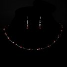 Silver Garnet Necklace Earring 7220